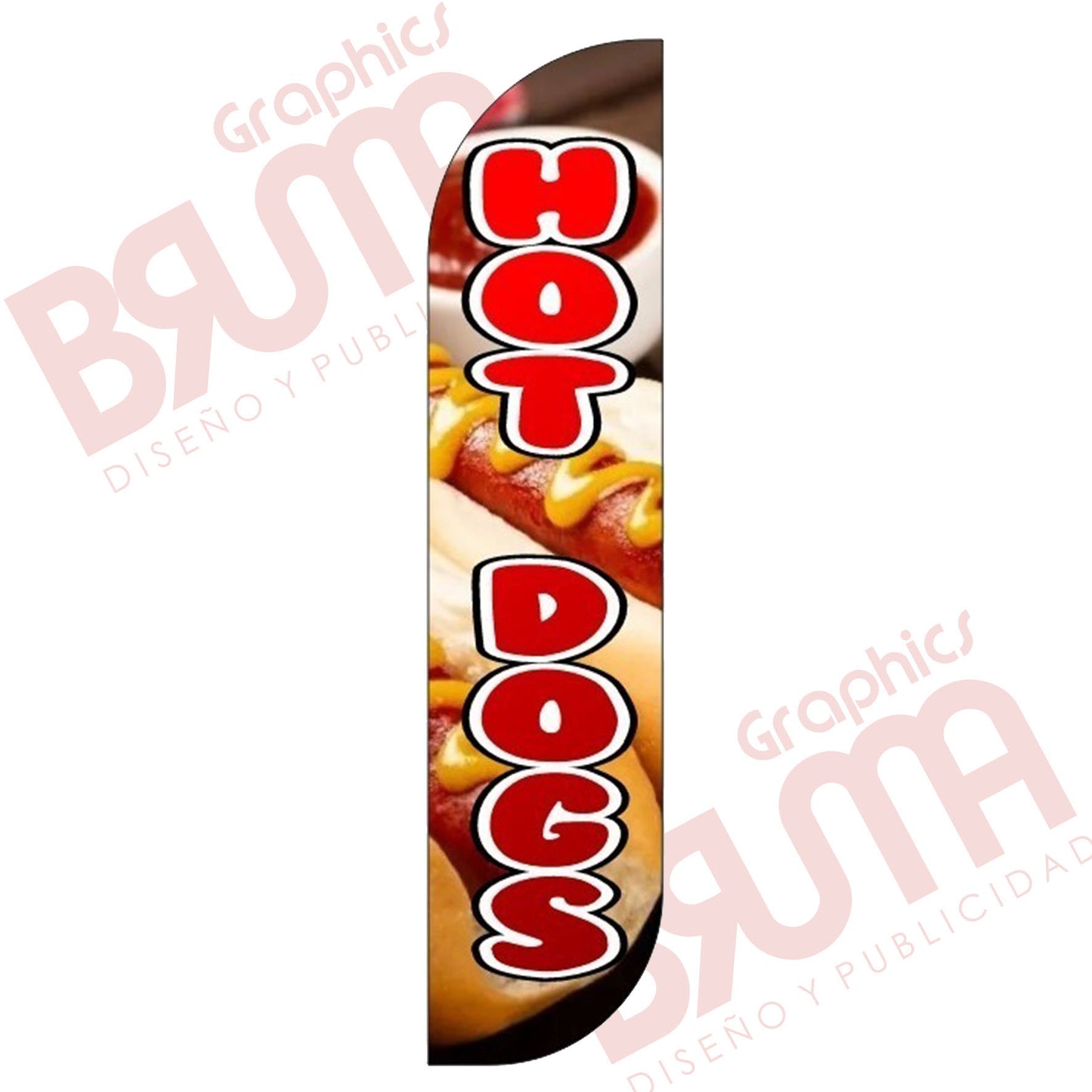 Bandera Publicitaria Hot Dogs (solo Tela) 3.5m