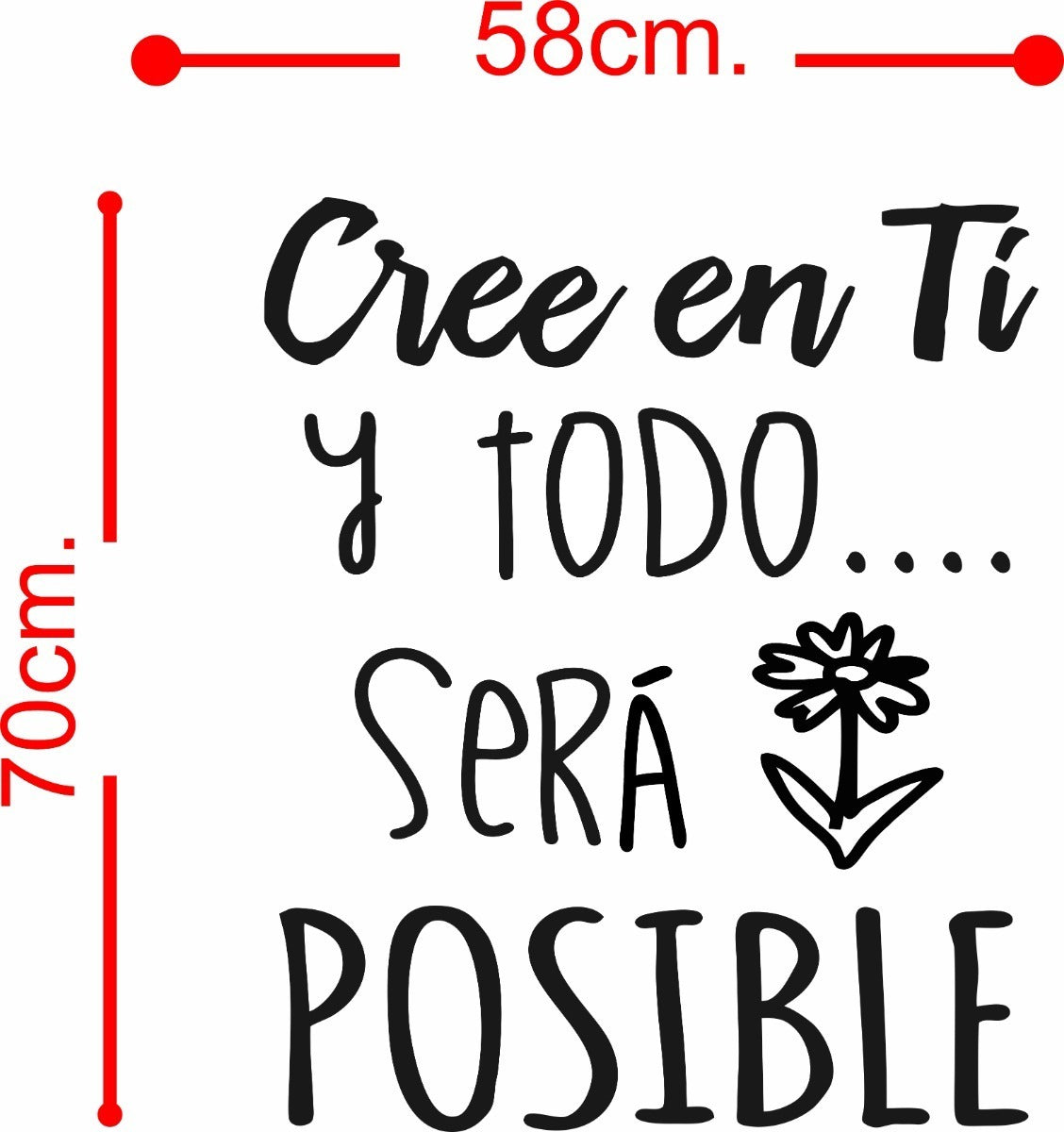 Vinil Decorativo Pared Frases (cree En Ti)