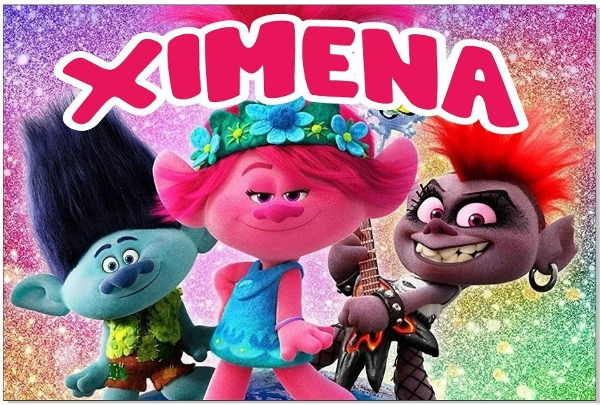Lona Cumpleaños Trolls Poppy 1.50m X 1m (diseño Grátis)