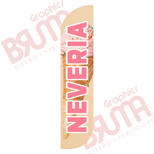Bandera Publicitaria Neveria (solo Tela) 3.5m