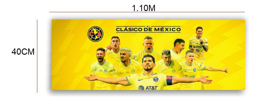 Club América Futbol Cuadro Decorativo Canvas 110x40