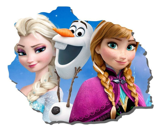 Vinilo Decorativo Frozen Elsa, Olaf Y Anna 1.10m X .90m