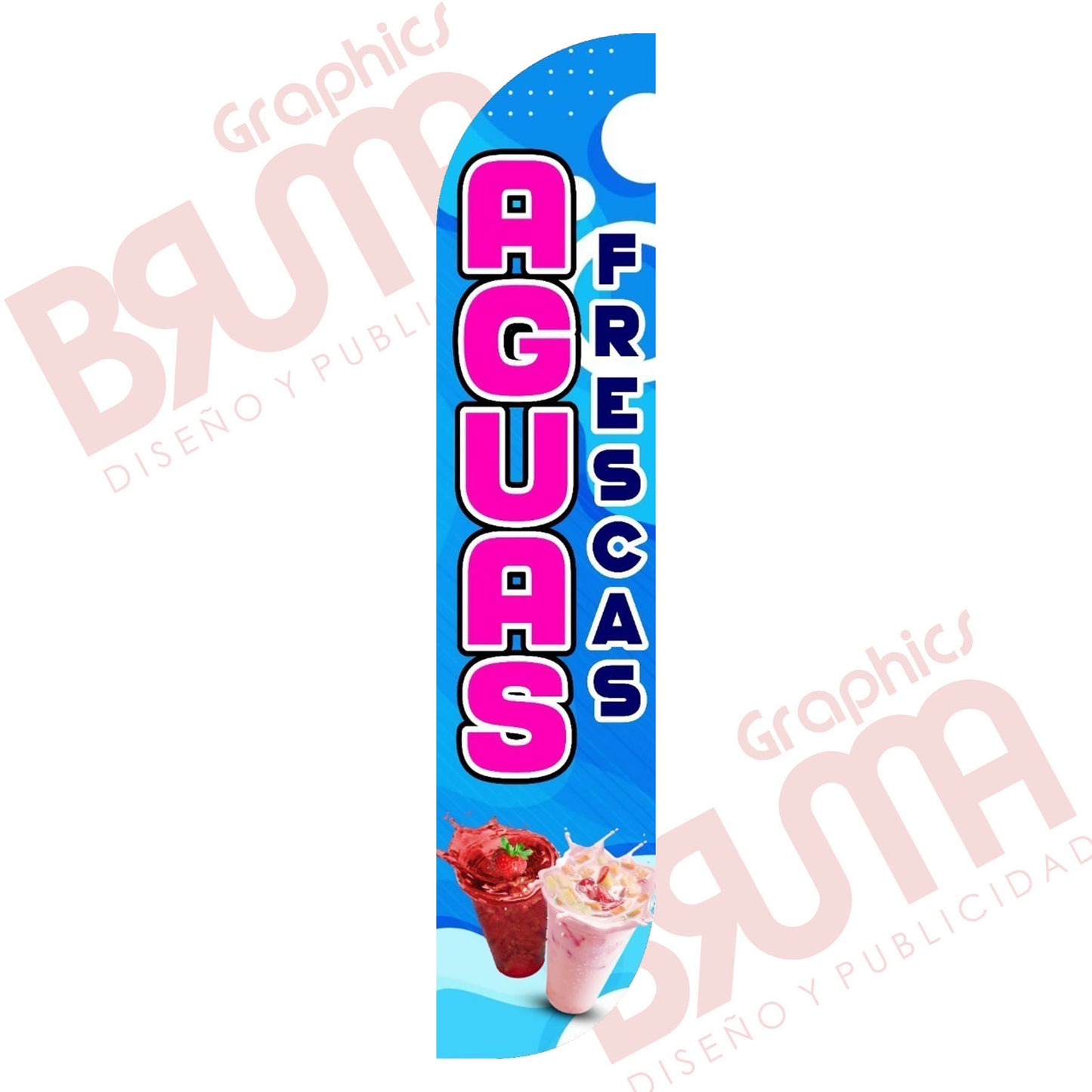 Bandera Publicitaria Aguas Frescas (solo Tela) 3.5m