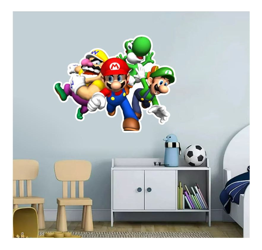 Vinilo Decorativo Super Mario Personajes 1.10m X .90m