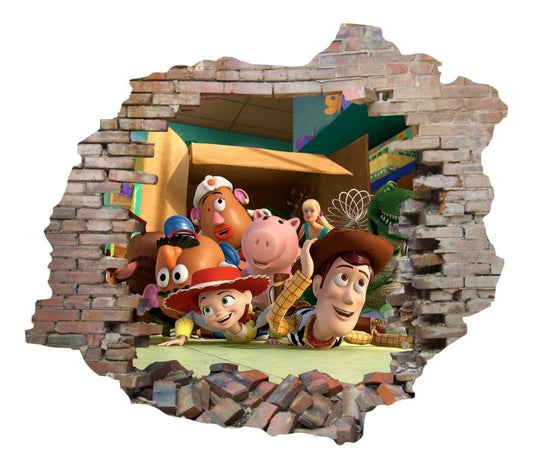 Vinilo Decorativo Toy Story Pared Rota 1.10m X .90m