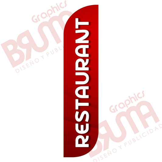 Bandera Publicitaria Restaurant (solo Tela) 3.5m
