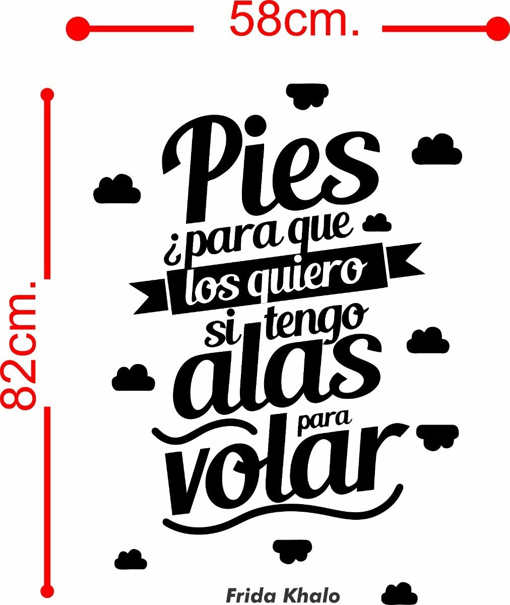 Vinil Decorativo Pared Frases (pies Para Que Los Quiero)