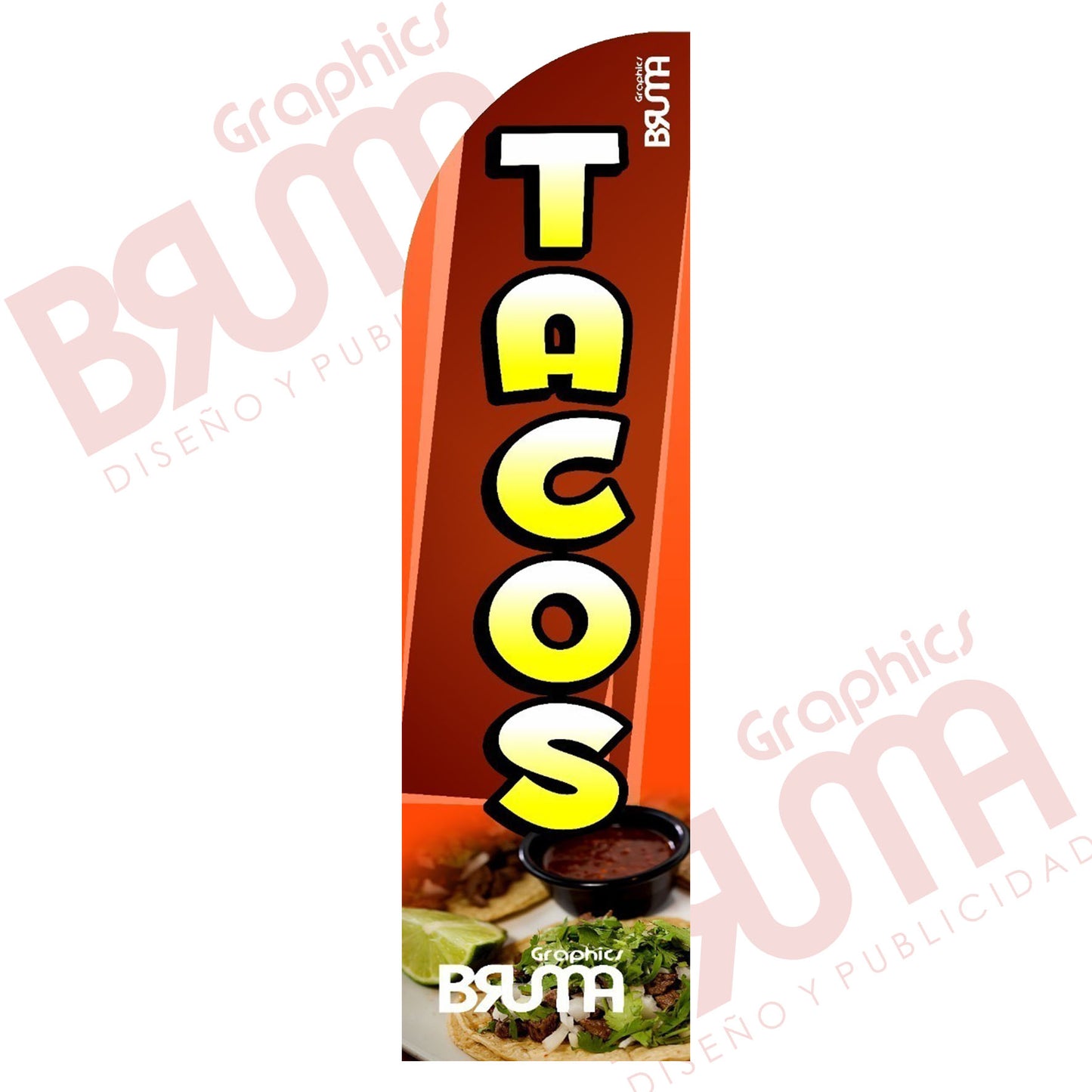 Bandera Publicitaria Tacos (solo Tela) 3.5m