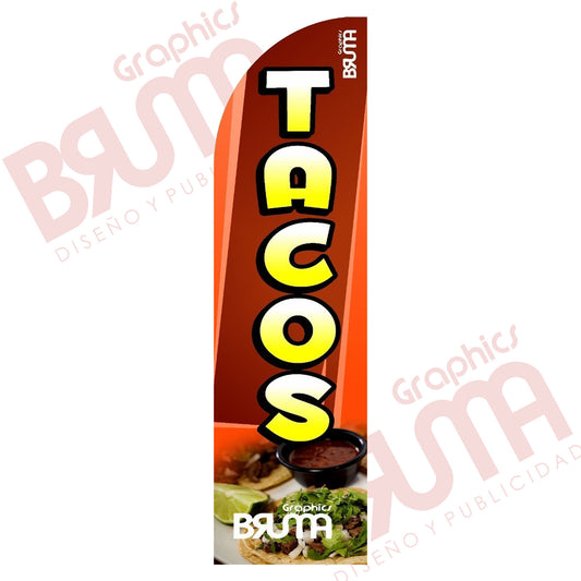 Bandera Publicitaria Tacos (solo Tela) 3.5m