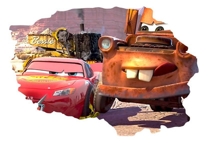 Vinilo Decorativo Cars Mate Y Rayo Mc Pared  1.10m X .90m