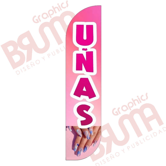 Bandera Publicitaria Uñas/nails (solo Tela) 3.5m
