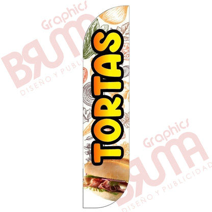 Bandera Publicitaria Tortas (solo Tela) 3.5m