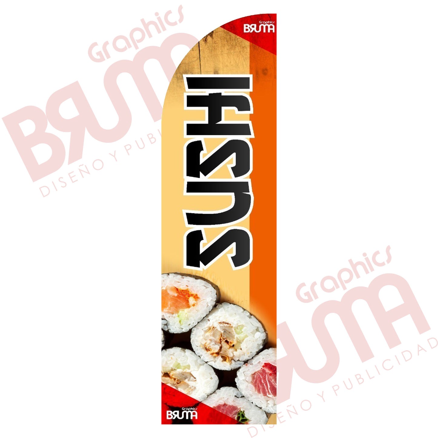 Bandera Publicitaria Sushi (solo Tela) 3.5m