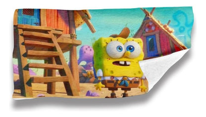 Toalla De Baño Premium Bob Esponja 1.47x77cm Microfibra