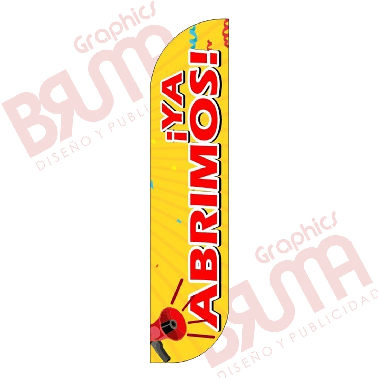 Bandera Publicitaria Ya Abrimos (solo Tela) 3.5m