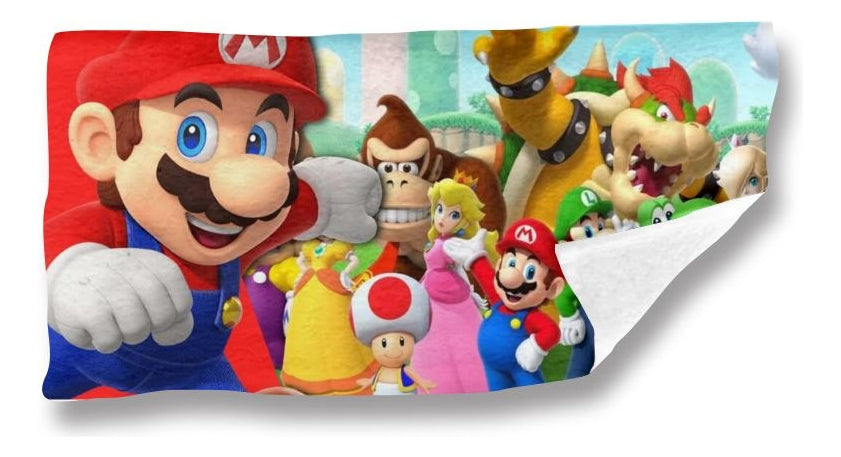 Toalla De Baño Premium Super Mario 1.47x77cm Microfibra