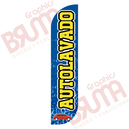 Bandera Publicitaria Autolavado/car Wash  (solo Tela) 3.5m