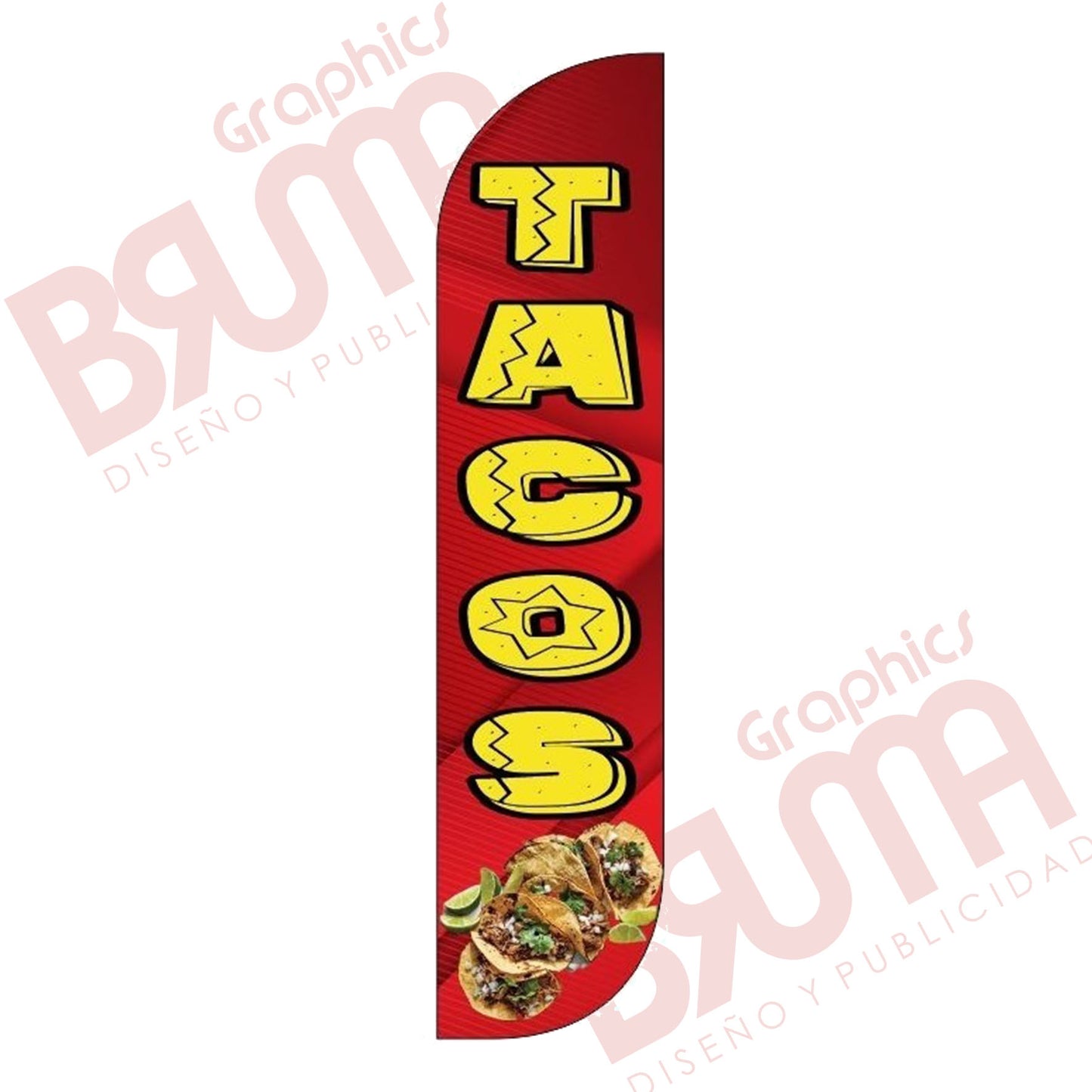 Bandera Publicitaria Tacos (solo Tela) 3.5m