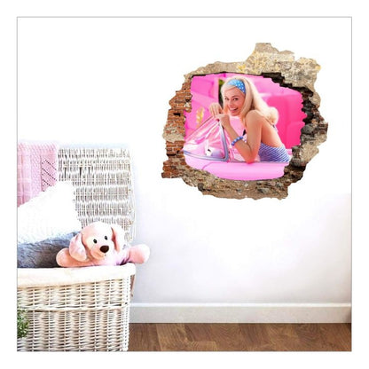 Vinilo Decorativo Barbie Pelicula Pared Rota 1.10m X .90m