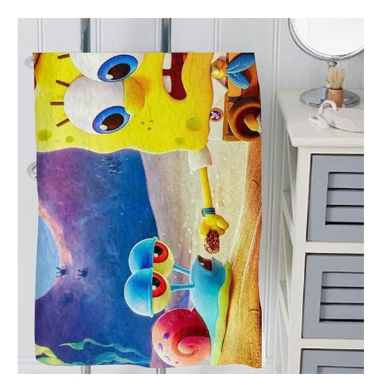 Toalla De Baño Premium Bob Esponja 1.47x77cm Microfibra