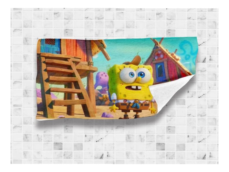 Toalla De Baño Premium Bob Esponja 1.47x77cm Microfibra
