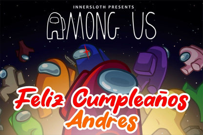 Lona Cumpleaños Among Us 1.50m X 1m (diseño Grátis)