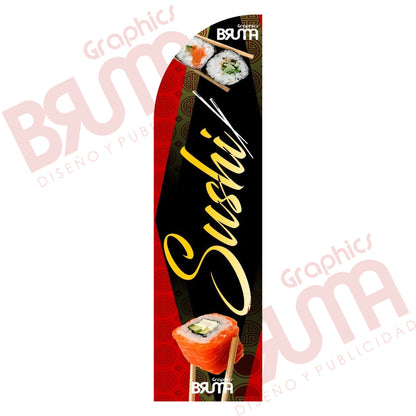 Bandera Publicitaria Sushi (solo Tela) 3.5m