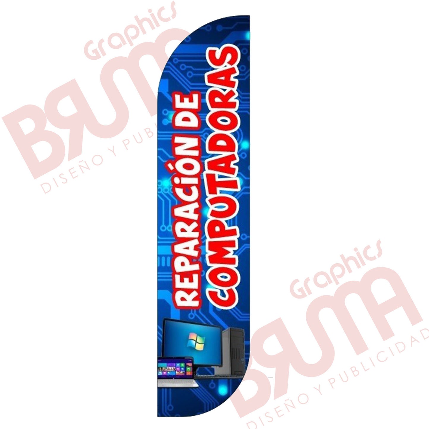 Bandera Publicitaria Reparacion De Computado(solo Tela) 3.5m