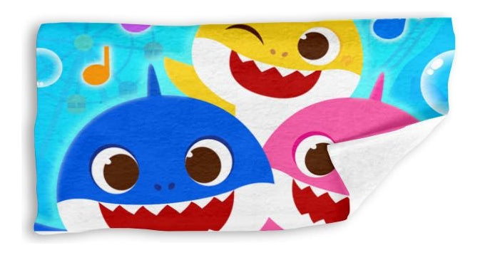 Toalla De Baño Premium Baby Shark 1.47x77cm Microfibra