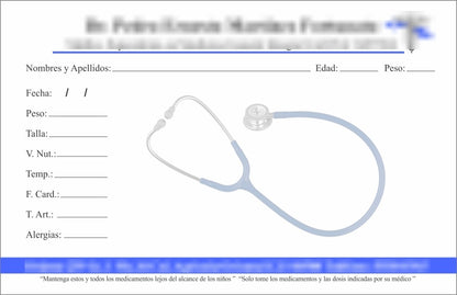 1000 Recetas Médicas A Todo Color En Papel Bond De 75 Gr