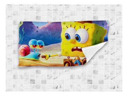 Toalla De Baño Premium Bob Esponja 1.47x77cm Microfibra