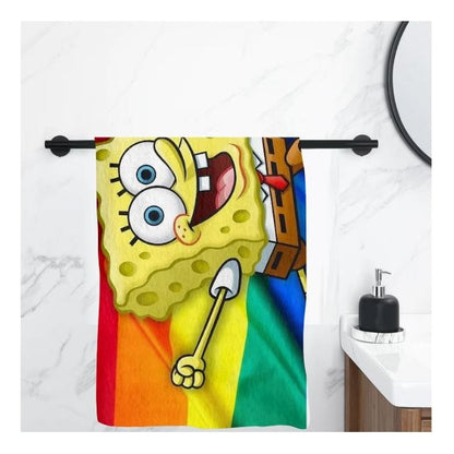 Toalla De Baño Premium Bob Esponja 1.47x77cm Microfibra