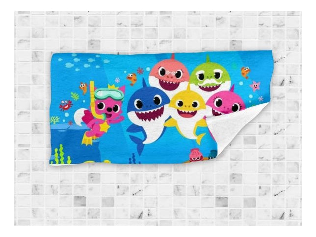 Toalla De Baño Premium Baby Shark 1.47x77cm Microfibra