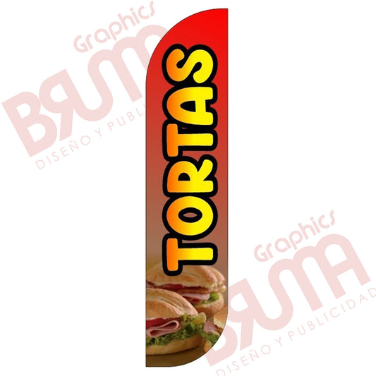 Bandera Publicitaria Tortas (solo Tela) 3.5m