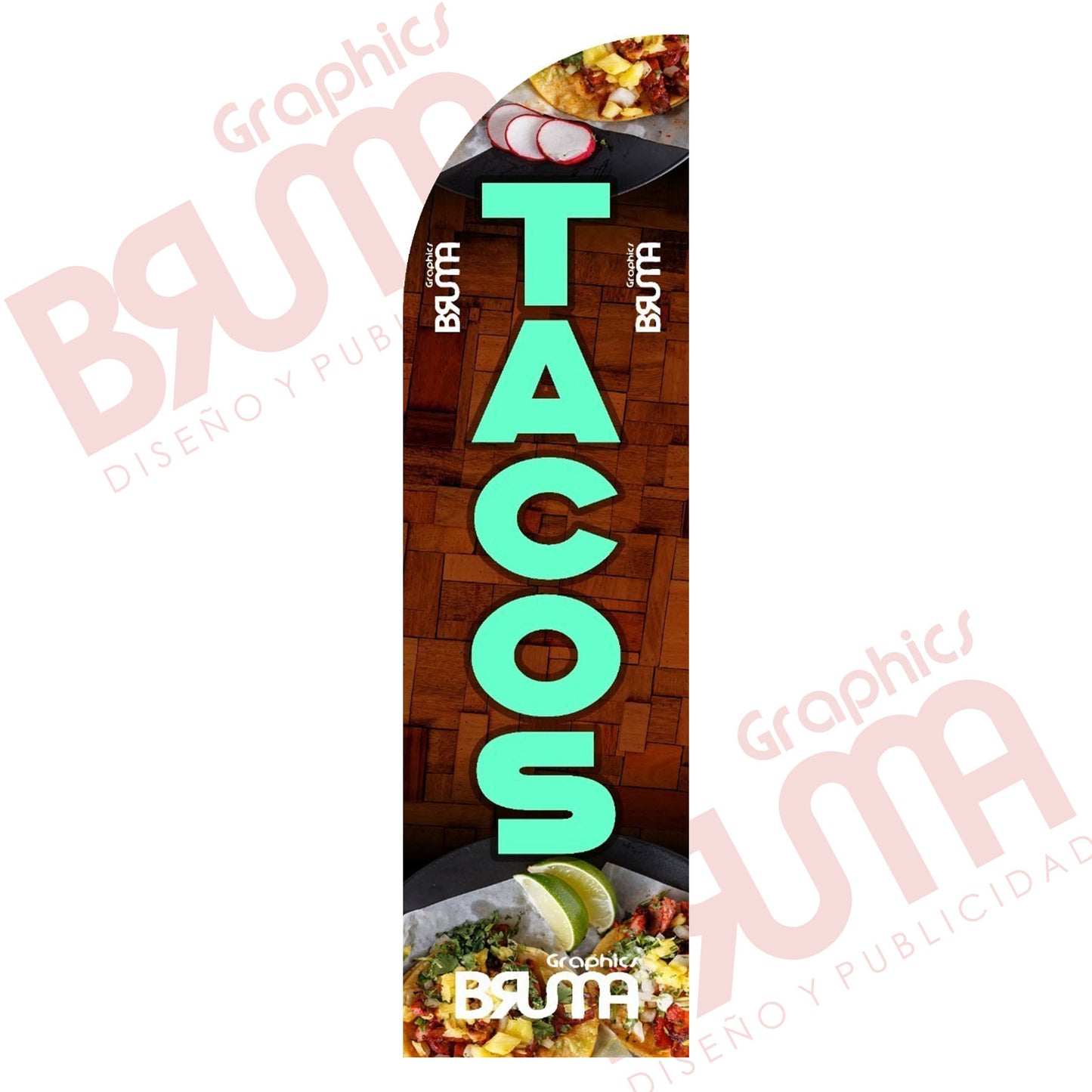 Bandera Publicitaria Tacos (solo Tela) 3.5m