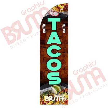 Bandera Publicitaria Tacos (solo Tela) 3.5m