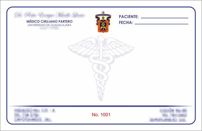 500 Recetas Médicas A Todo Color En Papel Bond De 75 Gr